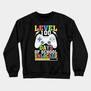 Video Gamer Student 100th Day Teacher 100 Days of School Crewneck Sweatshirt